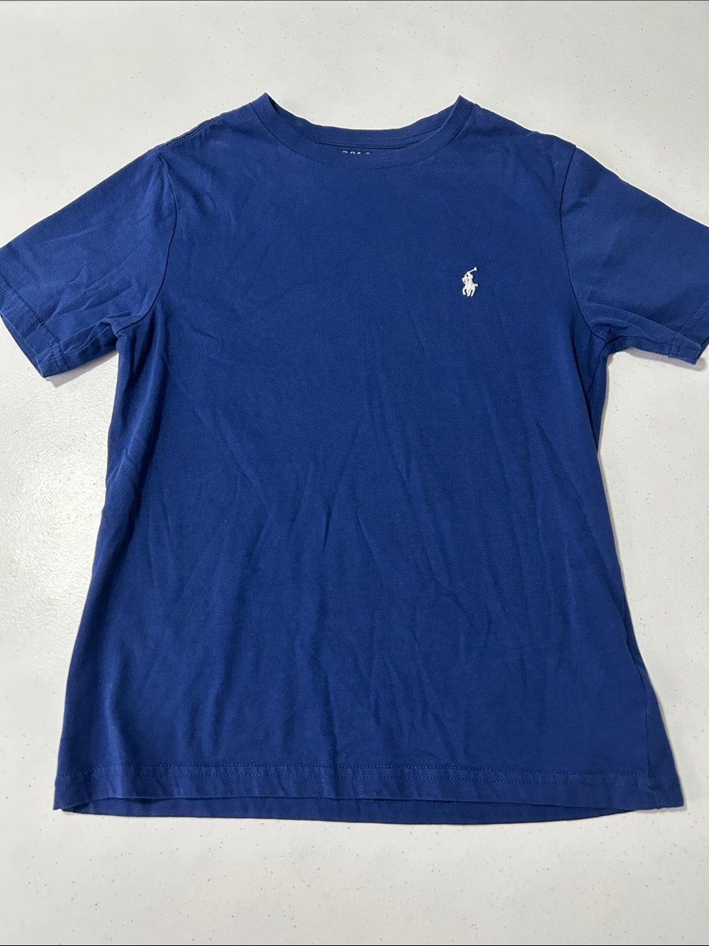 Polo Ralph Lauren Boy’s Navy Short Sleeve Cotton Shirt Size Small (8)